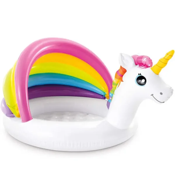 Piscina per bambini con unicorni 127x102x69cm - Intex immagine 1