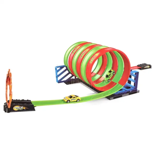 Pista da corsa: Set pista a spirale con 6 loop a 360 gradi e 1 macchinina in scala 1/64 immagine 3
