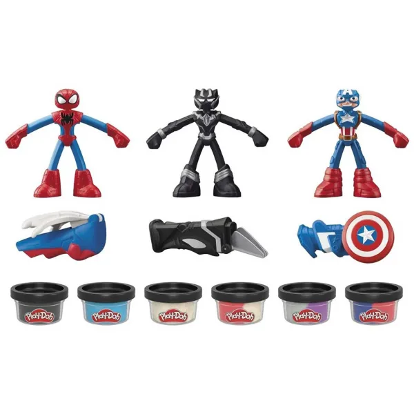 Play-Doh: Marvel Avventure eroiche, set di pasta modellabile con 3 personaggi - Hasbro immagine 3