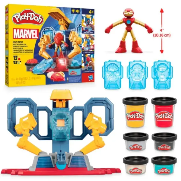 Play-Doh Marvel: Laboratorio di Armature di Iron Man degli Avengers con luci e suoni - Hasbro immagine 2