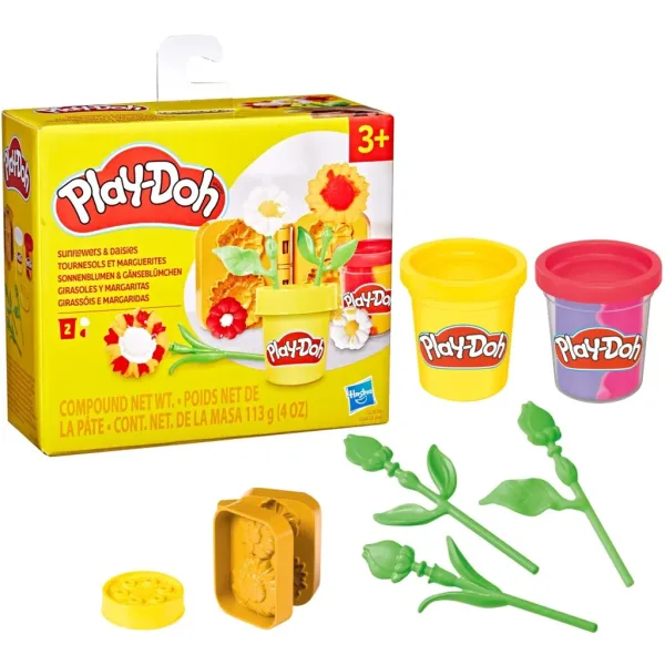 Play-Doh: Piccoli fiori - Set di pasta modellabile girasole e margherita - Hasbro immagine 2