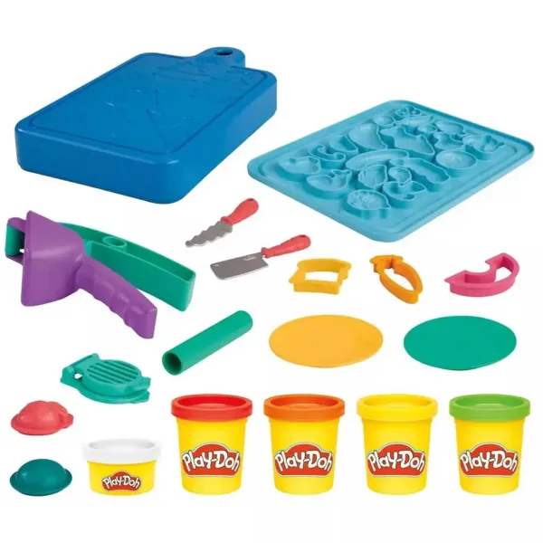 Play-Doh: Set di pasta da modellare Piccolo Chef con 5 vasetti di pasta e accessori 255g - Hasbro immagine 2
