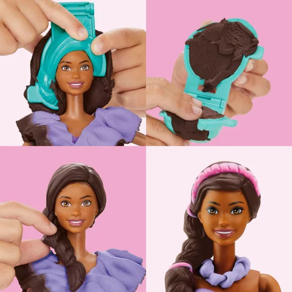 Play-Doh: Set di pasta modellabile Barbie Fashionista con abito a balze e bambola - Hasbro immagine 3