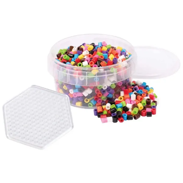 PlayBox: 1000 perline colorate da stirare MIDI da 5 mm con base esagonale immagine 1