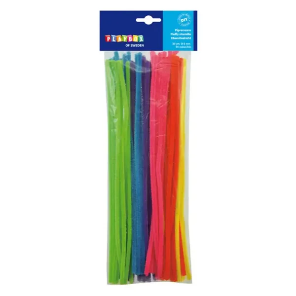 PlayBox: Chenille colorate al neon 50 pezzi 6mm immagine 1