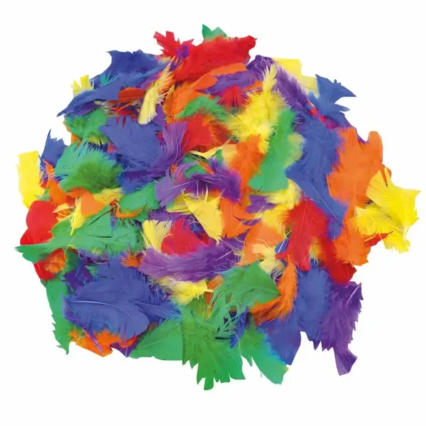 PlayBox: Confezione di piume di tacchino decorative colorate 100g circa 1000 pezzi immagine 1