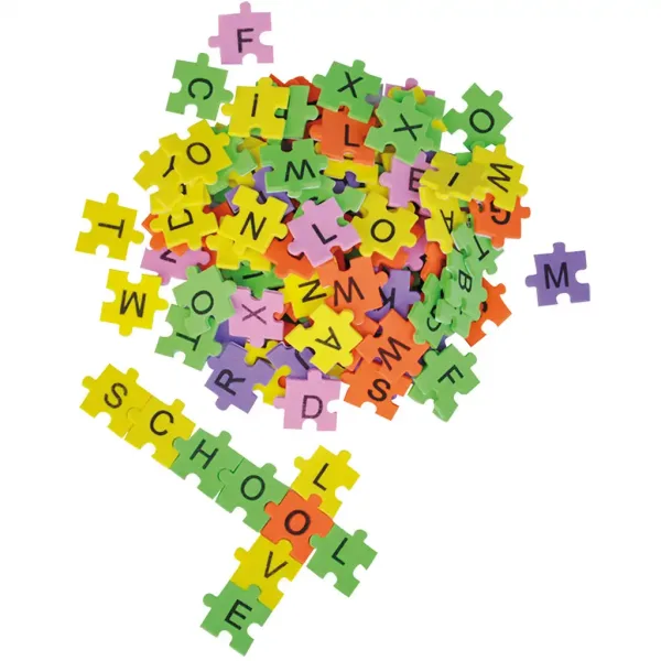 PlayBox: Elementi puzzle in spugna colorata con lettere e colori diversi 2000 pezzi 20x20mm immagine 1
