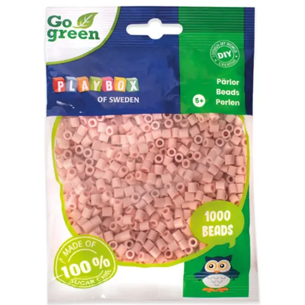 PlayBox: Go Green perline MIDI da 5mm stirabili, confezione da 1000 pezzi, colore beige chiaro immagine 1