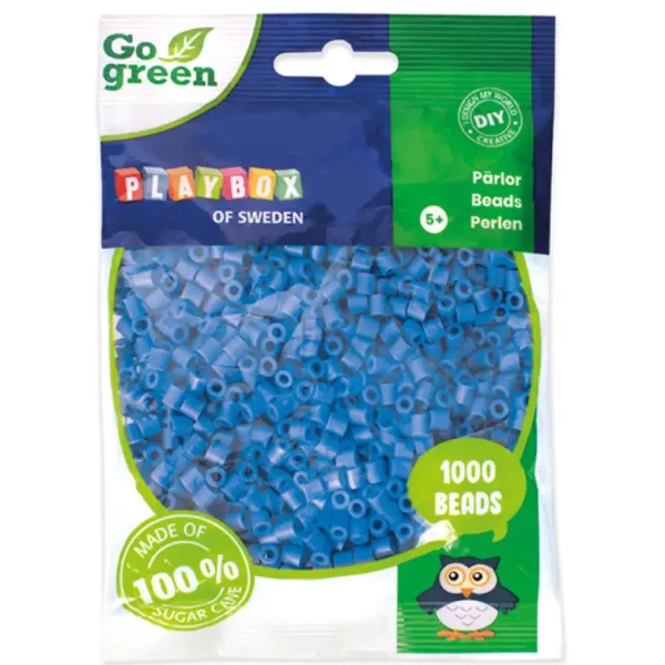 PlayBox: Go Green perline MIDI da 5mm stirabili, confezione da 1000 pezzi, colore blu immagine 1