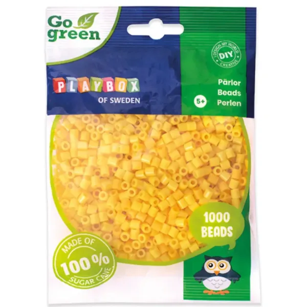 PlayBox: Go Green perline MIDI da 5mm stirabili, confezione da 1000 pezzi, colore giallo immagine 1