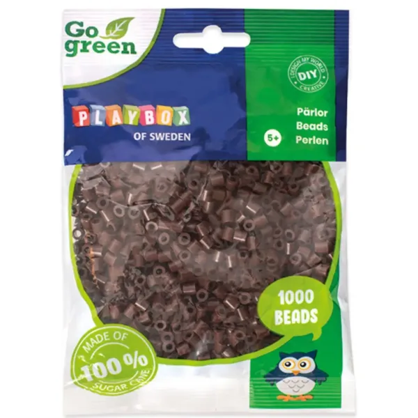 PlayBox: Go Green perline MIDI da 5mm stirabili, confezione da 1000 pezzi, colore marrone immagine 1
