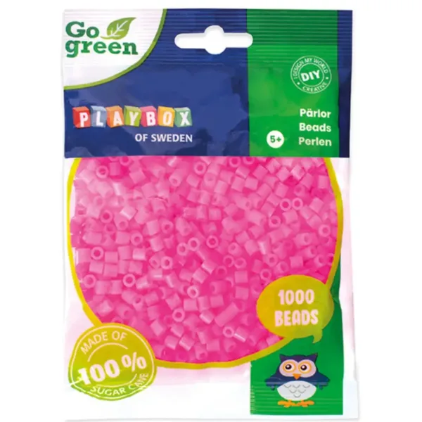 PlayBox: Go Green perline MIDI da 5mm stirabili, confezione da 1000 pezzi, colore rosa. immagine 1