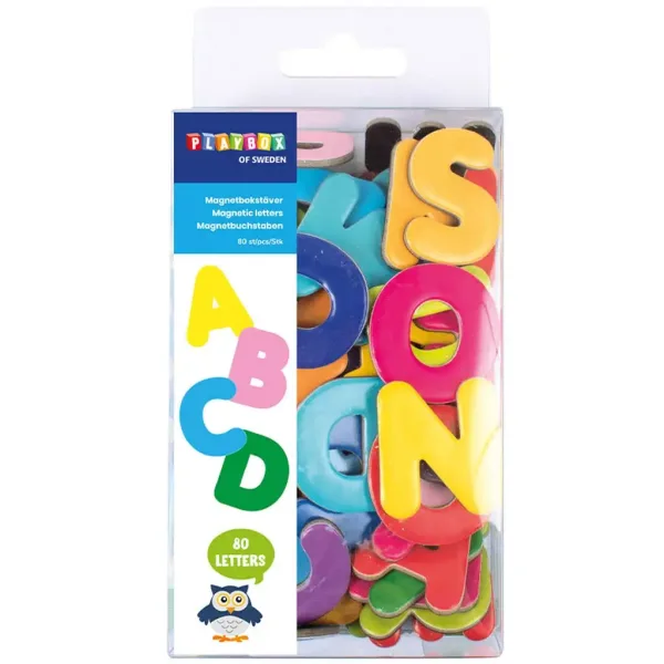 PlayBox: Lettere magnetiche colorate, set da 80 pezzi immagine 1