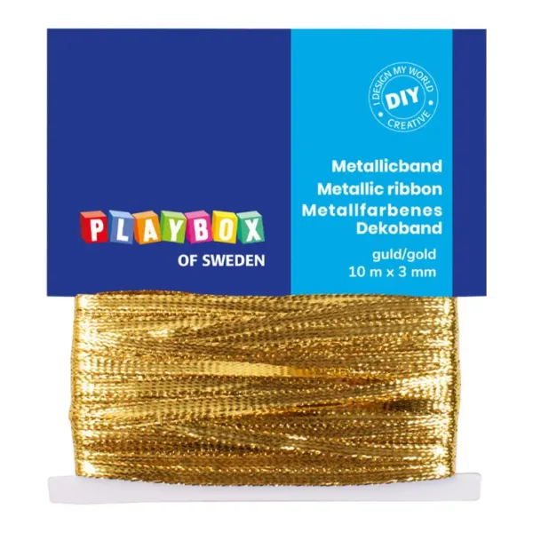 PlayBox: Nastro decorativo metallico color argento 10m x 3mm immagine 1