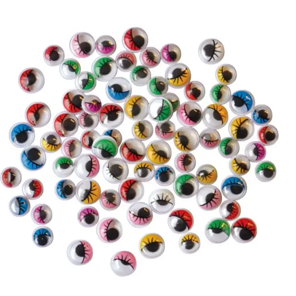 PlayBox: Occhi mobili colorati con ciglia set da 230 pezzi da 7-10 mm immagine 1