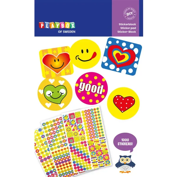 PlayBox: Pacchetto di adesivi decorativi Smile ed emoji 3 fogli 1000 pezzi immagine 1