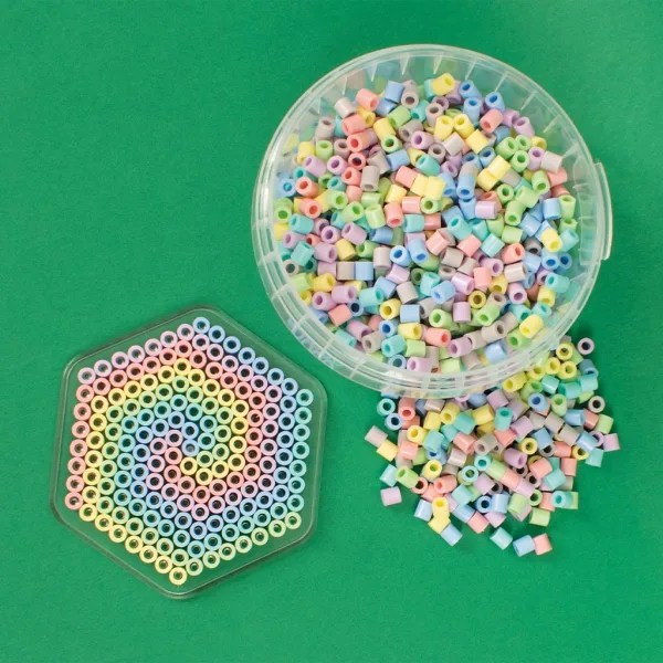 PlayBox: Perline MIDI da stirare da 5 mm, confezione da 1000 pezzi in colori pastello immagine 2