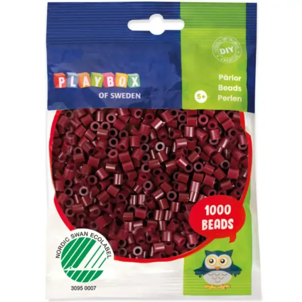 PlayBox: Perline da stirare MIDI da 5 mm, 1000 pezzi, colore bordeaux immagine 1