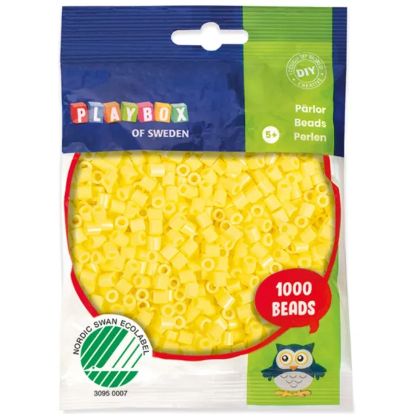 PlayBox: Perline da stirare MIDI da 5 mm, confezione da 1000 pezzi, colore giallo pastello. immagine 1