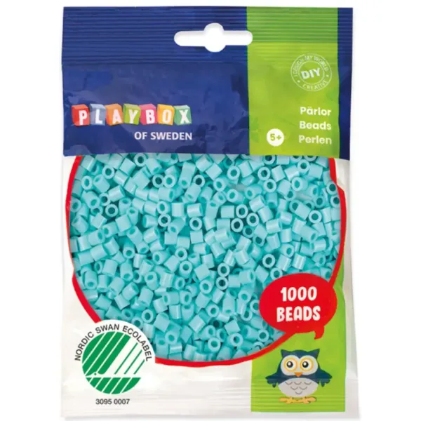 PlayBox: Perline da stirare MIDI da 5 mm, confezione da 1000 pezzi, colore turchese pastello immagine 1