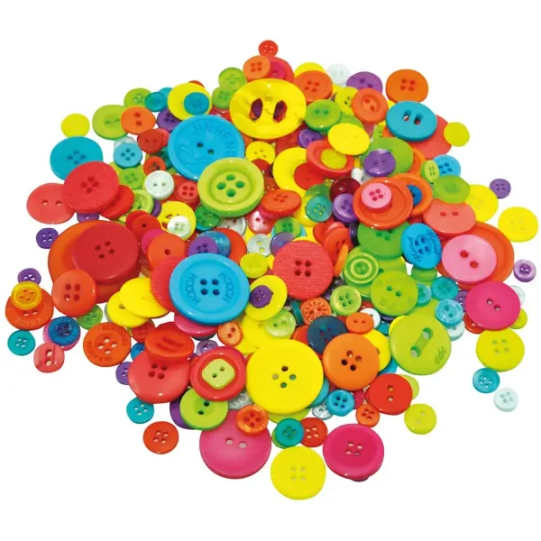 PlayBox: Pulsanti colorati di diverse dimensioni confezione da 500g immagine 1