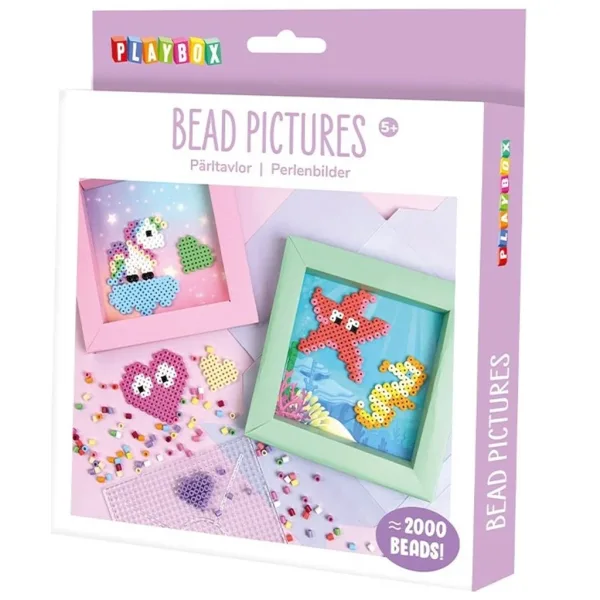 PlayBox: Set creativo per la realizzazione di immagini con perline da stirare - Unicorno immagine 1