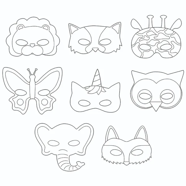PlayBox: Set di 16 maschere di animali in carta immagine 2