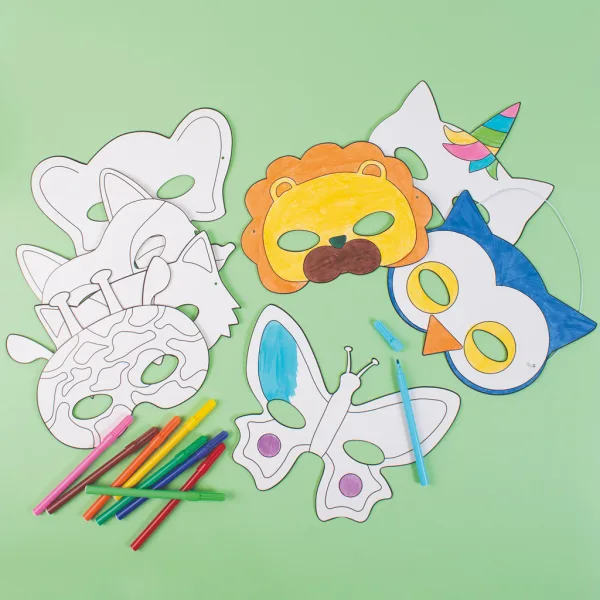 PlayBox: Set di 16 maschere di animali in carta immagine 3