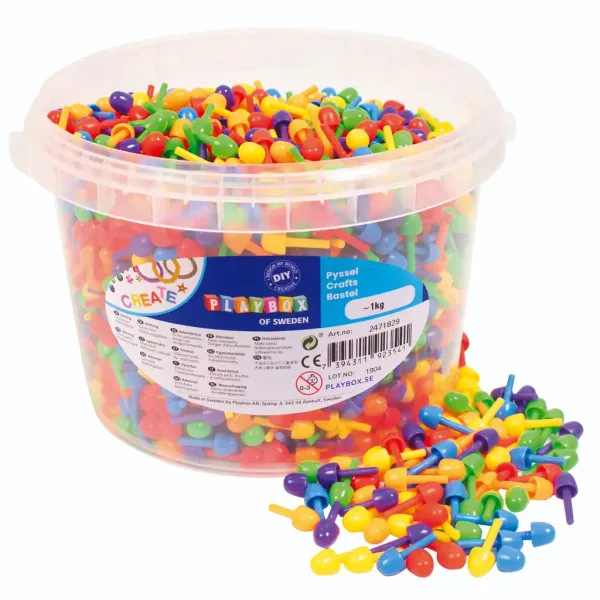 PlayBox: Set di 2700 pezzi di mosaico colorato in secchio da 1 cm immagine 1