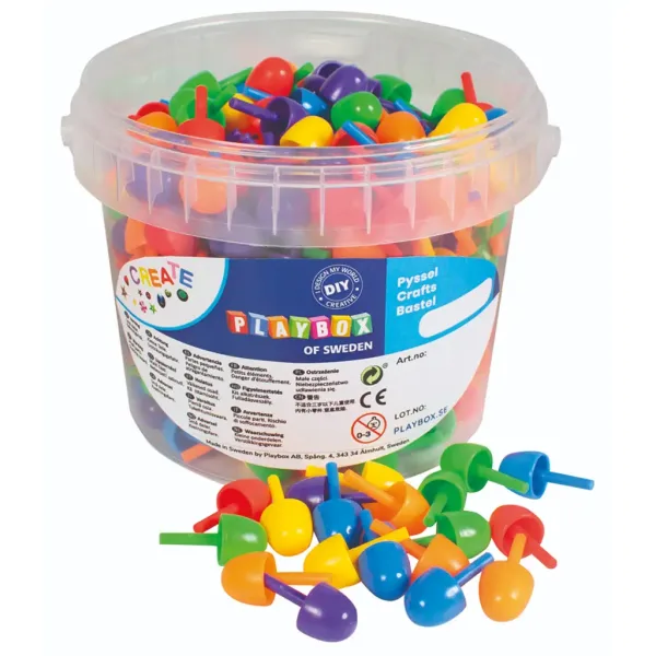 PlayBox: Set di 350 pezzi di mosaico colorato di medie dimensioni in secchio da 1,5 cm immagine 1
