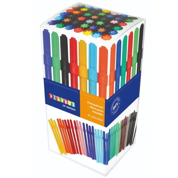 PlayBox: Set di 42 pennarelli sottili colorati immagine 1