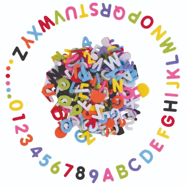 PlayBox: Set di 500 lettere e numeri in feltro autoadesivi immagine 2