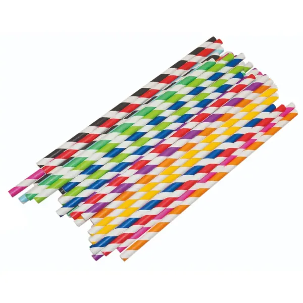 PlayBox: Set di cannucce di carta a righe colorate 50 pezzi immagine 1