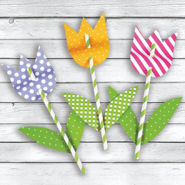 PlayBox: Set di cannucce di carta a righe colorate 50 pezzi immagine 2