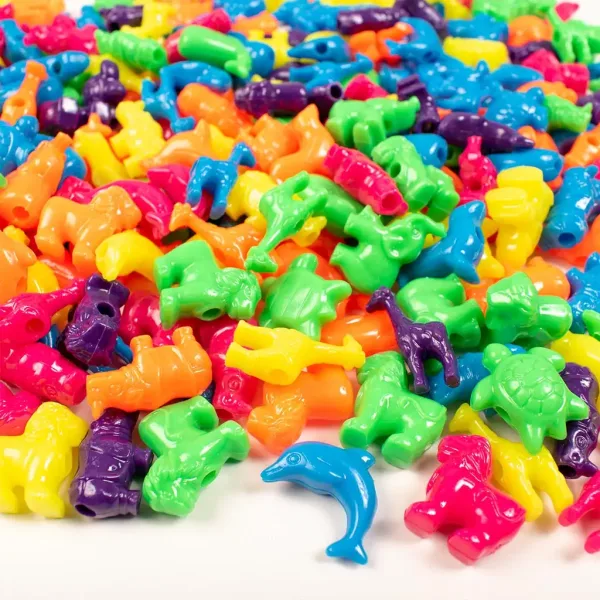 PlayBox: Set di perline animali colorati con animali infilabili di diversi colori, confezione da 250 pezzi immagine 1