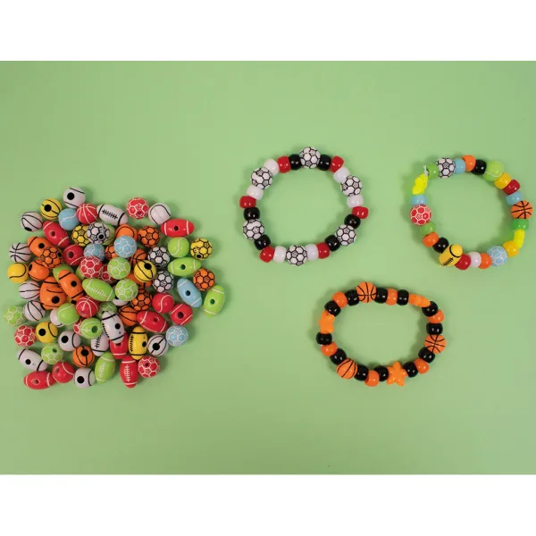 PlayBox: Set di perline infilabili a tema sport con palline, 150 pezzi immagine 3