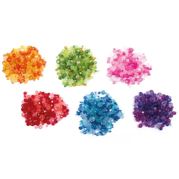 PlayBox: Set di perline premium in plastica sfaccettata colorata infilabile 6x50g immagine 1