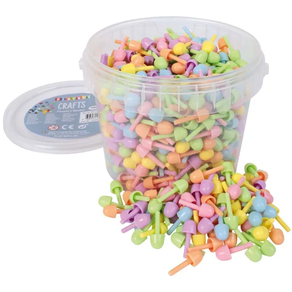 PlayBox: mosaico colorato con pezzi rotondi da 10 mm, set da 700 pezzi in secchio immagine 1