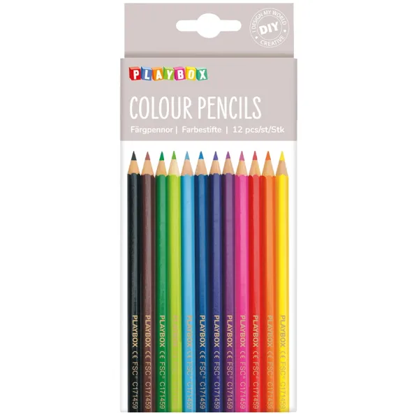 PlayBox: set da 12 matite colorate sottili immagine 1