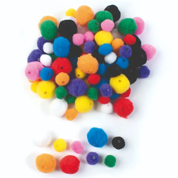 PlayBox: set di 200 pompon colorati immagine 1