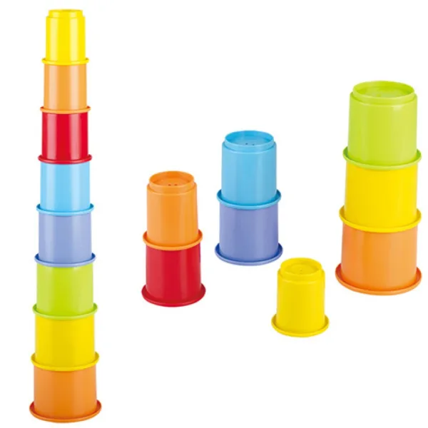 Playgo: Set di costruzione con bicchieri arcobaleno in plastica riciclata, set da 8 pezzi immagine 2