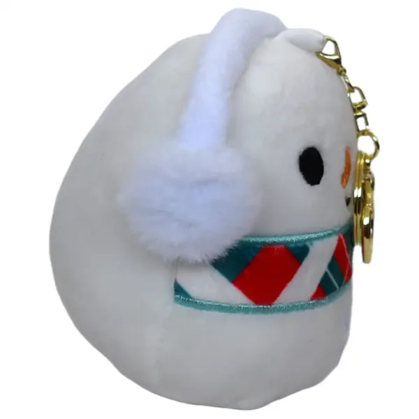 Portachiavi pupazzo di neve in peluche morbido 12 cm immagine 4