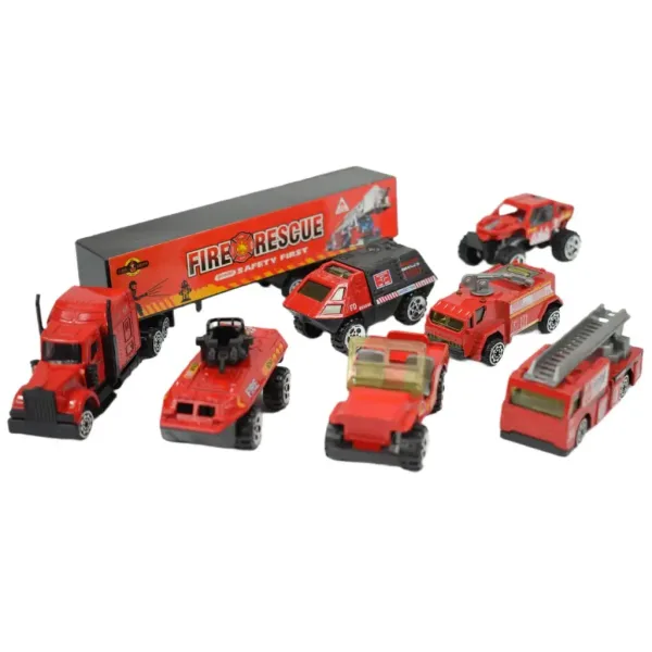 Power Driving: set di 7 macchinine dei vigili del fuoco immagine 2