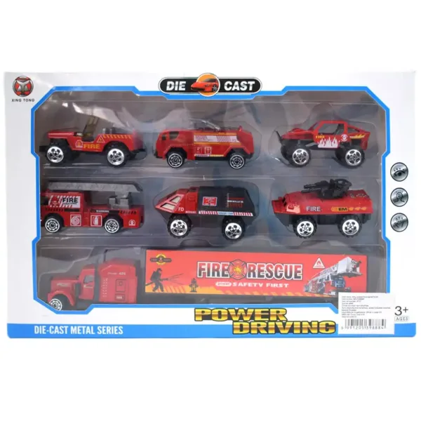 Power Driving: set di 7 macchinine dei vigili del fuoco immagine 3