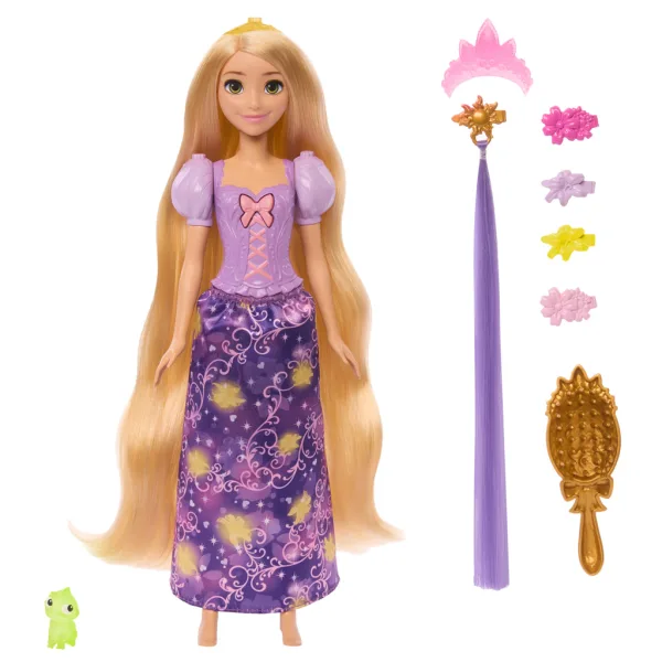 Principessa Disney Rapunzel bambola magica con accessori - Mattel immagine 3