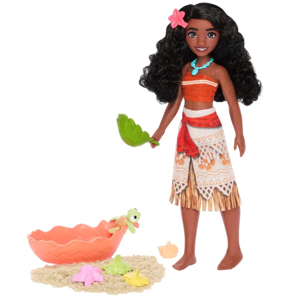 Principessa Disney: Set da gioco da spiaggia Vaiana 2 con bambola e sabbia – Mattel immagine 2