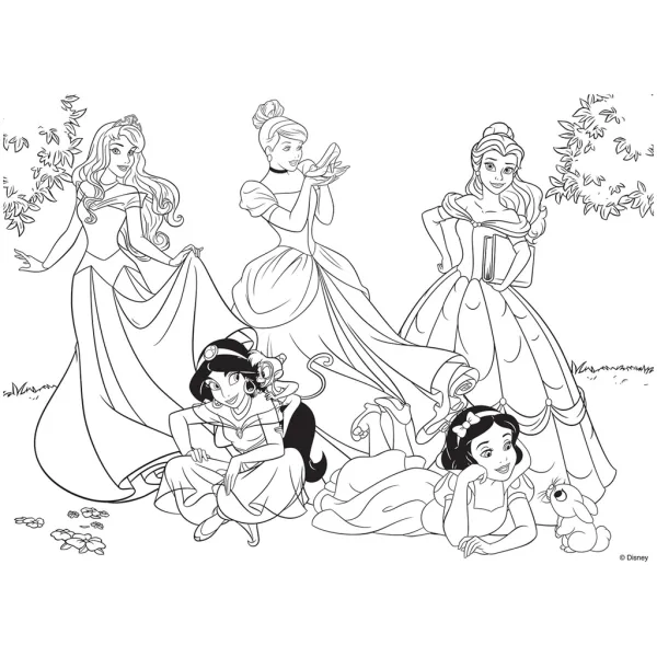 Principesse Disney - Magico giardino delle fiabe 2 in 1 puzzle da 60 pezzi e album da colorare 50x35 cm - Lisciani immagine 3