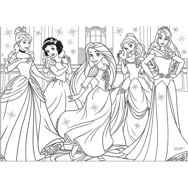 Principesse Disney 2 in 1 maxi puzzle da 60 pezzi e album da colorare 70x50 cm - Lisciani immagine 2