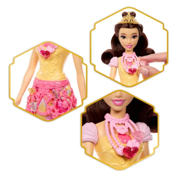Principesse Disney: Bambola Sorpresa dal Cuore Puro - Belle - Mattel immagine 2