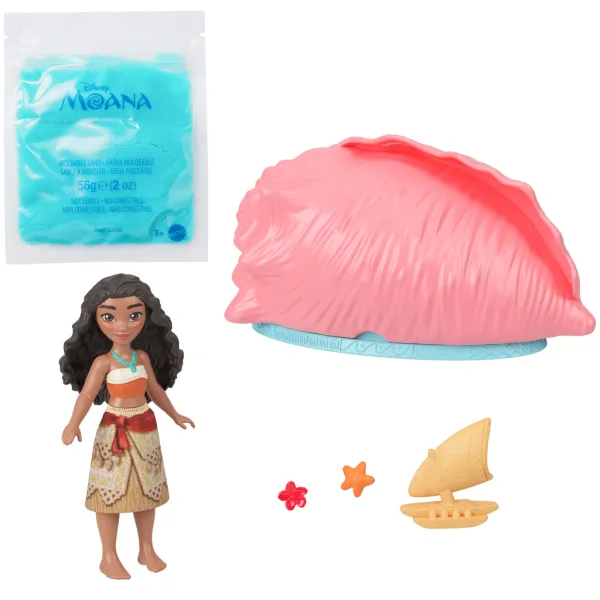 Principesse Disney: Vaiana mini sorpresa con figurina su banco di sabbia - Mattel immagine 3